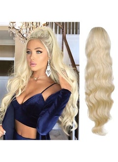 Long Ponytail Extension Wavy Synthetic Pony Tail Blonde Fake Ponytail Fake Hair Pieces for Women (613#)