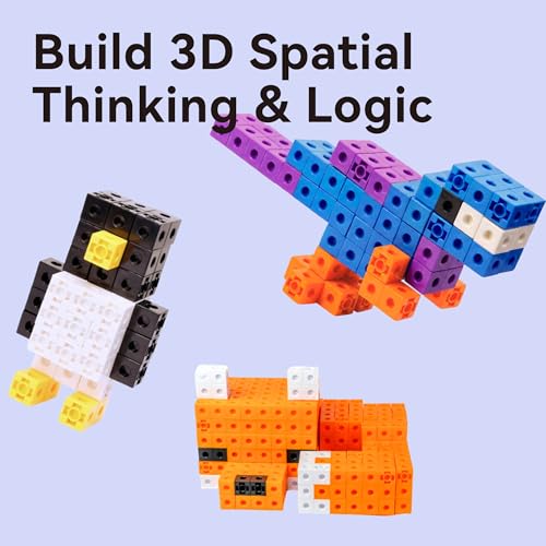 Dotimo kids Dotimo 100PCS Math Linking Cubes Math Cubes for Kids Ages 48 Counting Snap Cubes Manipulatives with 10 Colors Preschool Learning Activities Classroom Supplies Homeschool 100Cubes - Image 5