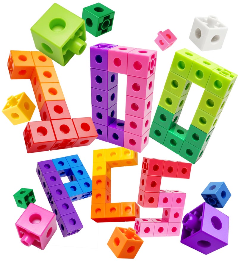 Dotimo kids Dotimo 100PCS Math Linking Cubes Math Cubes for Kids Ages 48 Counting Snap Cubes Manipulatives with 10 Colors Preschool Learning Activities Classroom Supplies Homeschool 100Cubes - Image 3