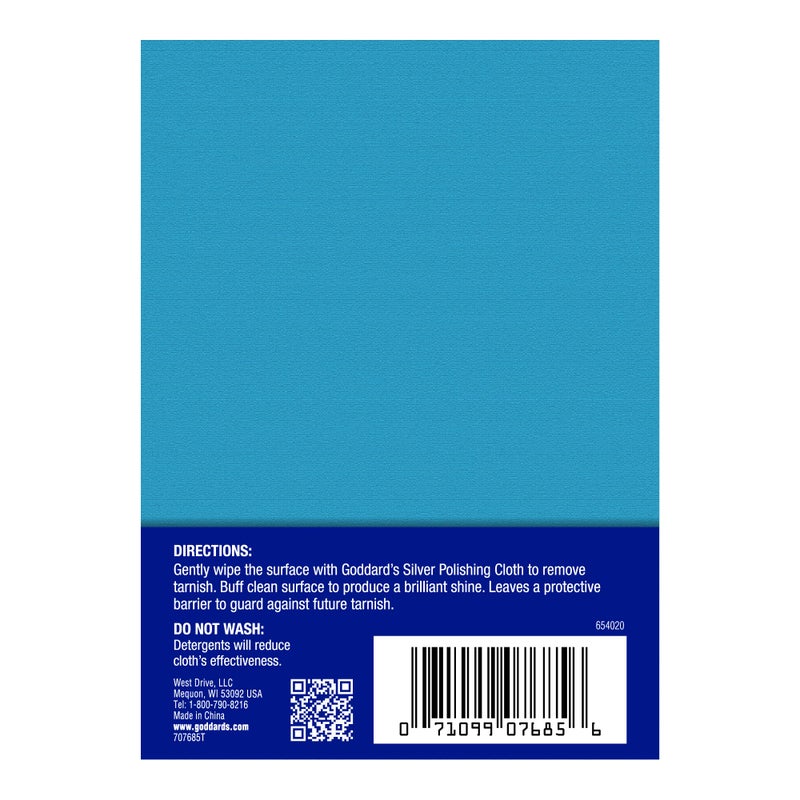 GODDARD'S قماش جودارد لتنظيف الفضة المصنوعة من الفضة الاسترلينية للمجوهرات – قماش تنظيف الفضة 100% قطن إنجليزي لإزالة الغبار والتلميع – قماش تلميع المجوهرات الفضية والذهبية مع عوامل مضادة للتأكسد الحصرية (عبوة 2)  - Image 2