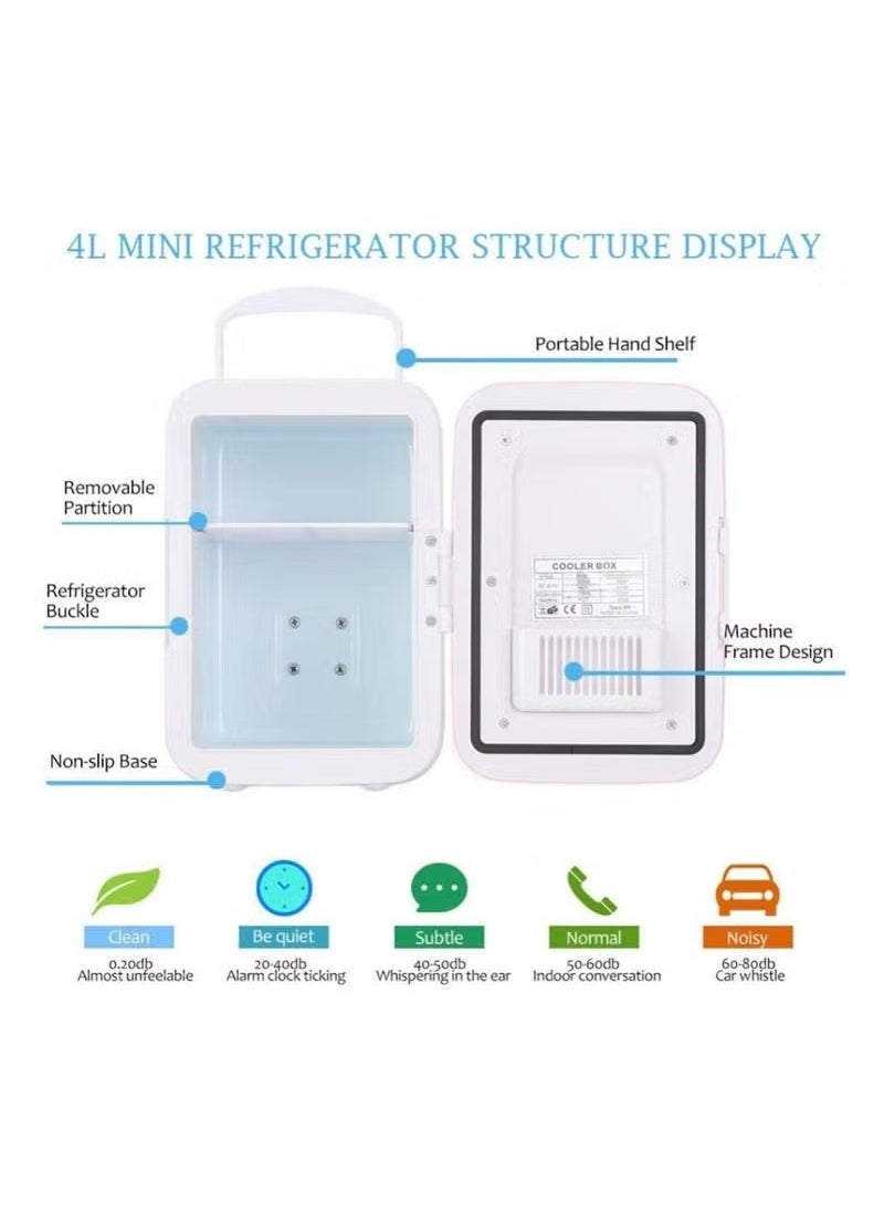 Mini Car Fridge 4L – Heating & Cooling, Travel-Friendly Design