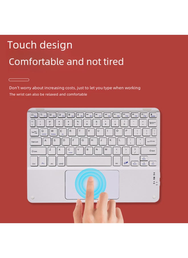 Generic - Square Hat Touch Bluetooth Keyboard For Apple Lenovo Huawei Mobile Phone Tablet Magnetic Magic Control Wireless Charging Keyboard-Color:9 Inch Touch Black-Product Type:Ten Inch Type-c Charging (send Charging Line) - Image 1