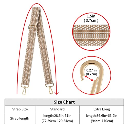 ZOOEASS Wide Shoulder Strap Adjustable Replacement Belt Guitar Style Crossbody Bag Handbag Strap Multicolor Canvas Straps(Wide:1.4in) (Color3) - Image 5