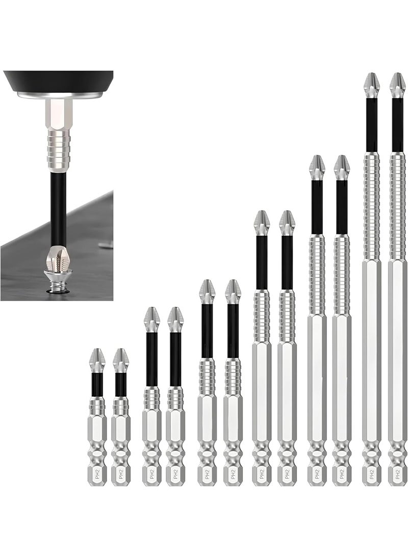 Relex High Magnetic Screwdriver Drill Bit Set, Anti Slip Magnetic Electric Screwdriver Set for Impact Driver, Upgrade Strong Magnetic Durability Screwdriver Drill Bit Set, 25 50 65 70 90 150mm (12PCS) - Image 1