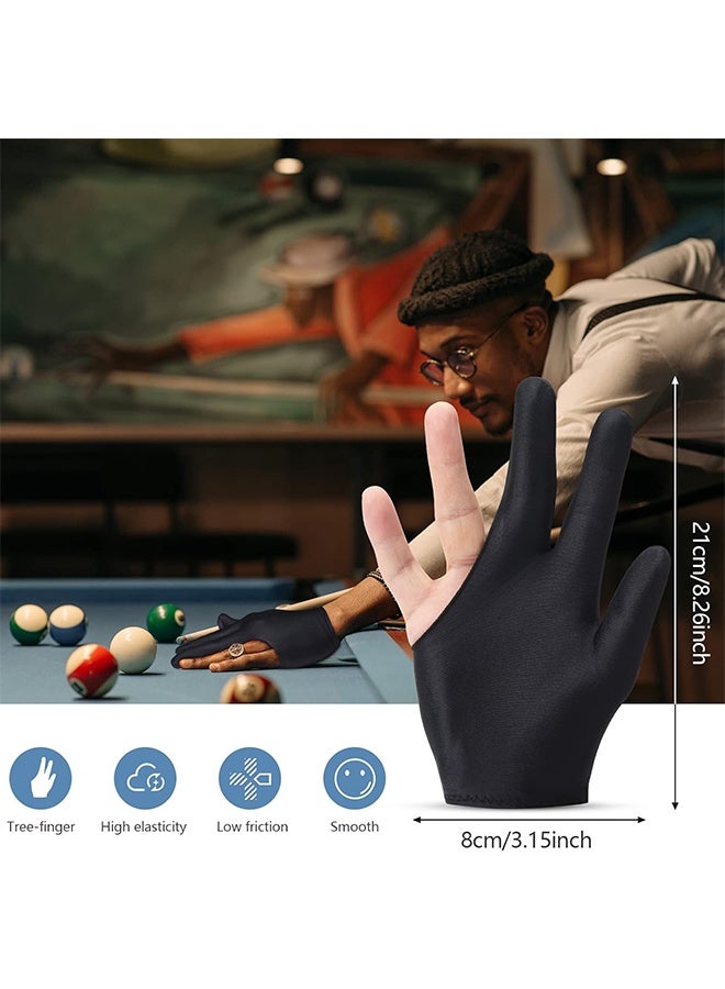 قفازات بلياردو خفيفة وجيدة التهوية بثلاثة أصابع، قفازات تنس طاولة سنوكر غير قابلة للانزلاق عبوة واحدة مناسبة لليد اليسرى - Image 4
