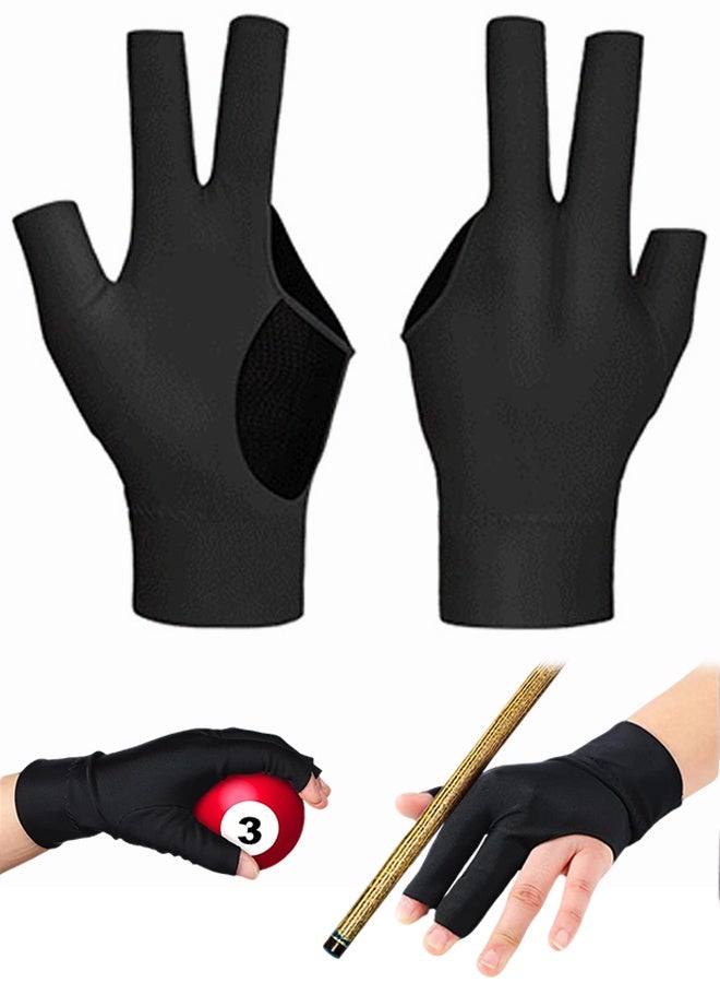 قفازات بلياردو خفيفة وجيدة التهوية بثلاثة أصابع، قفازات تنس طاولة سنوكر غير قابلة للانزلاق عبوة واحدة مناسبة لليد اليسرى - Image 1