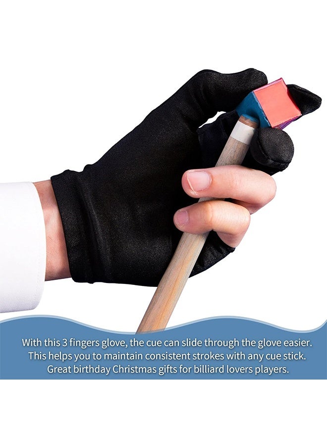 قفازات بلياردو خفيفة وجيدة التهوية بثلاثة أصابع، قفازات تنس طاولة سنوكر غير قابلة للانزلاق عبوة واحدة مناسبة لليد اليسرى - Image 3