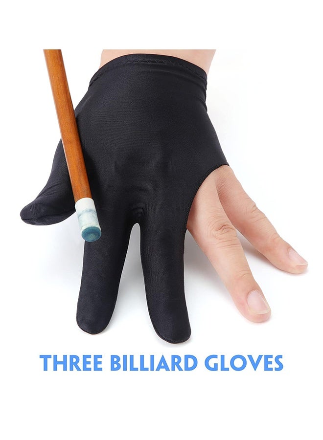 قفازات بلياردو خفيفة وجيدة التهوية بثلاثة أصابع، قفازات تنس طاولة سنوكر غير قابلة للانزلاق عبوة واحدة مناسبة لليد اليسرى - Image 2