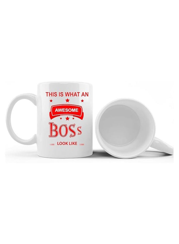 برينت شوب فور مي كوب قهوة من Best Boss، كوب سيراميك أبيض سعة 11 أونصة وفكرة هدية للذكور/الإناث/الرؤساء/زملاء العمل  - Image 3