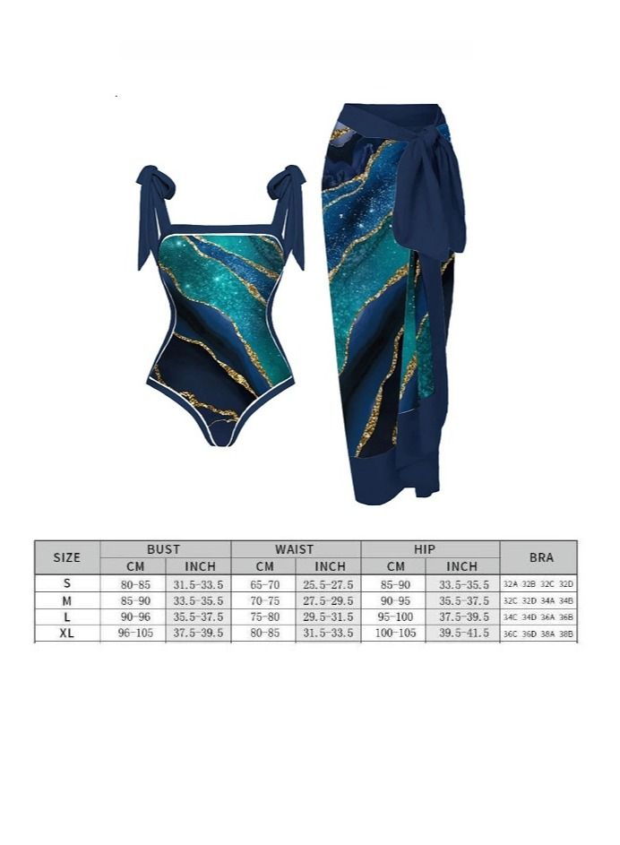 Y&D 2-Piece Women Swimsuit with Skirt Holiday Beach Dress Female Retro Swimwear Vintage Surf Wear Summer - Image 2