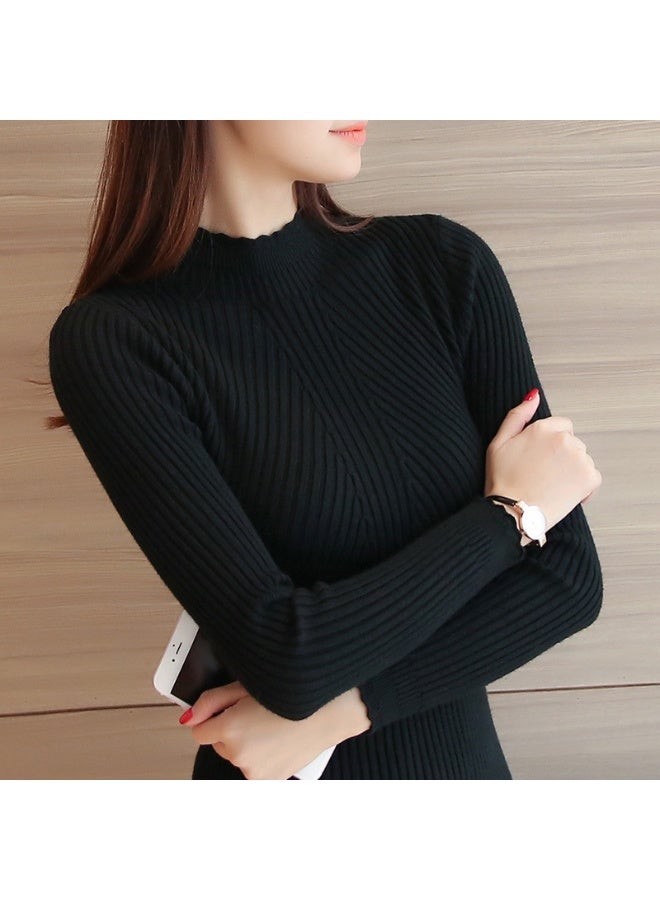 NIBEMINENT Autumn Winter Sweater Women Turtleneck Women Sweaters Pullovers Female Long Sleeve Striped Warm Jumper