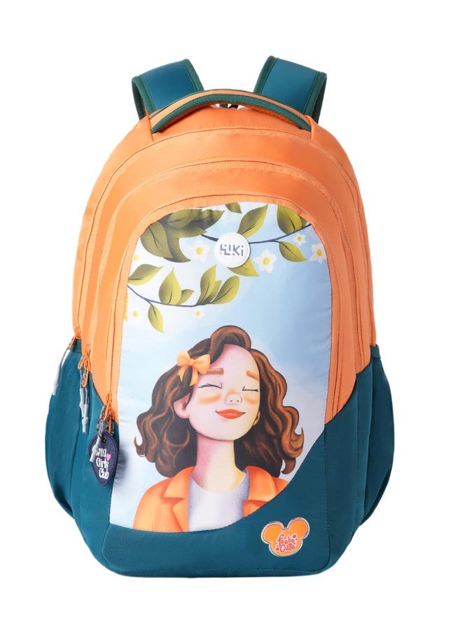 Wildcraft Wiki Blush 35 Backpack For Girls |18 Inch-35 Litres With Laptop Sleeve, DIY Kit, Key Chain, Three Compartments, |Best for Books, Water Bottles, Stationery, Laptop & Essentials - Orange - Image 1