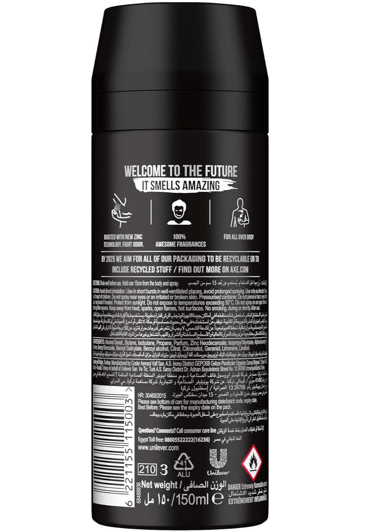 Axe Axe Set Of Deodorant Body Spray Black And  Apollo And Adrenalin And Excite150 ml  - Image 2