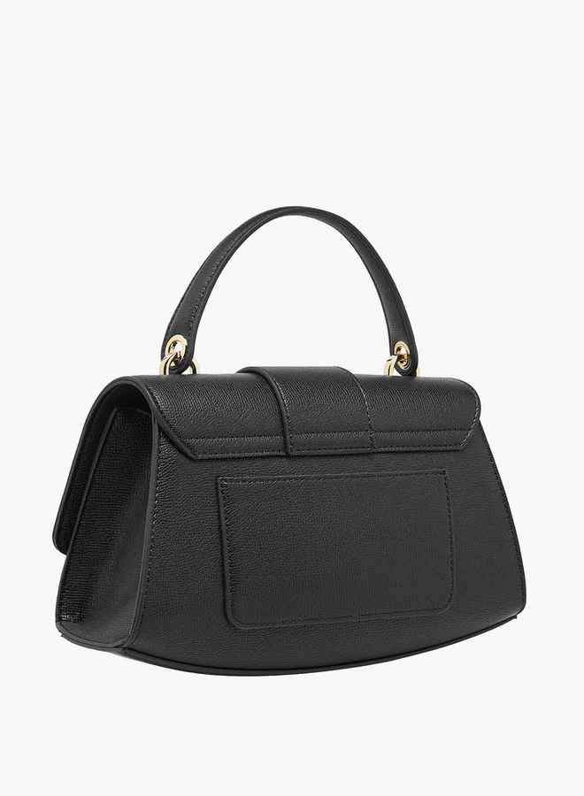 Le Confort Textured Crossbody Bag with Detachable Strap and Flap Closure
