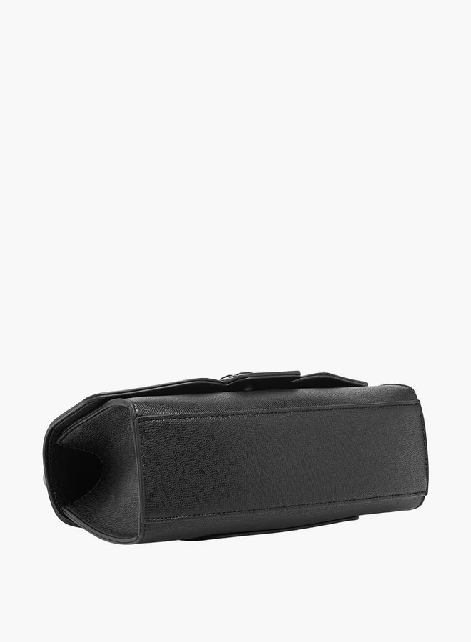 Le Confort Textured Crossbody Bag with Detachable Strap and Flap Closure