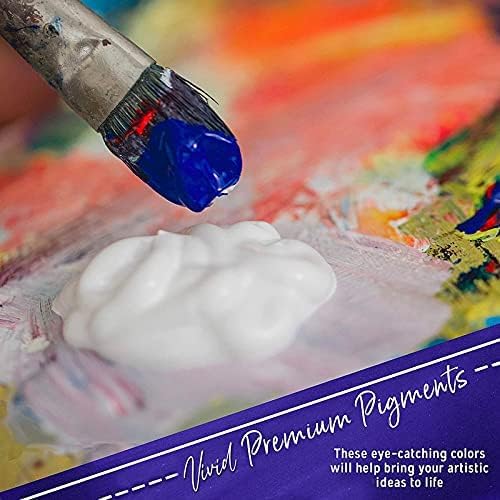 Crafts 4 ALL مجموعة ألوان الأكريليك للحرف 4 للجميع - 12 عبوة من ألوان الطلاء 12 مل للحرف للأخشاب، القماش، الأقمشة والسيراميك مع 3 فرش بأحجام مختلفة - مستلزمات فنية، متعددة - Image 3