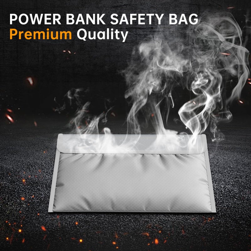 ZOOPIP Electronic Travel Organizer Case,Fireproof Tech Accessories Bag,Explosion-Proof Portable Storage Pouch Bag for Power Bank,Phone,Charging Cords,Earphones(10.7â€Ã—6.3â€,Silver) - Image 4