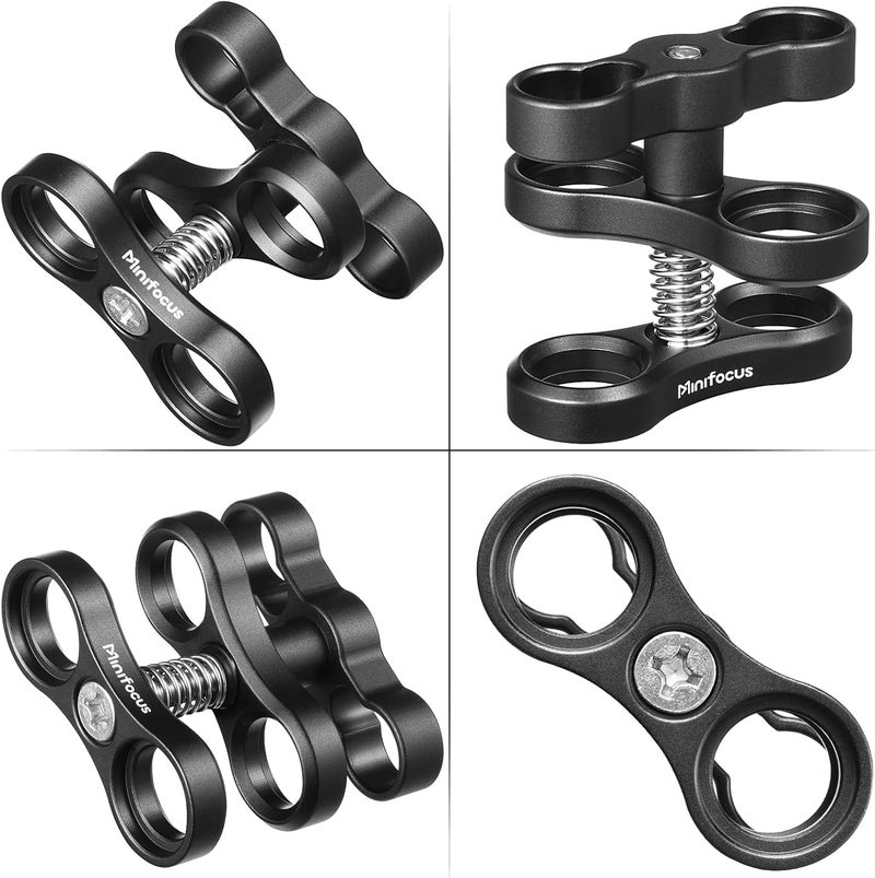 MINIFOCUS 4PCS 1'' Aluminum Ball Clamp Mount for Underwater Diving Light Arms Tray System, Photography Diving Camera, 360° Clip Adapter Bracket for Action Camera Flashlight Arms System - Image 4