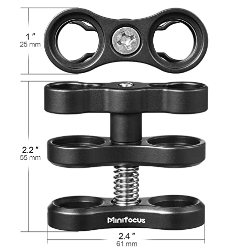 MINIFOCUS 4PCS 1'' Aluminum Ball Clamp Mount for Underwater Diving Light Arms Tray System, Photography Diving Camera, 360° Clip Adapter Bracket for Action Camera Flashlight Arms System - Image 3