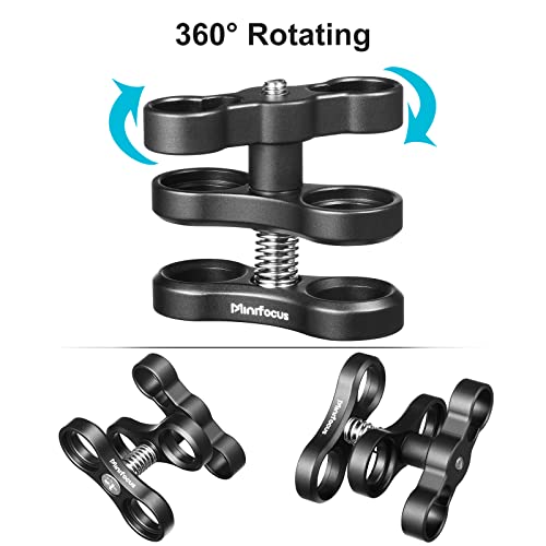 MINIFOCUS 4PCS 1'' Aluminum Ball Clamp Mount for Underwater Diving Light Arms Tray System, Photography Diving Camera, 360° Clip Adapter Bracket for Action Camera Flashlight Arms System - Image 5