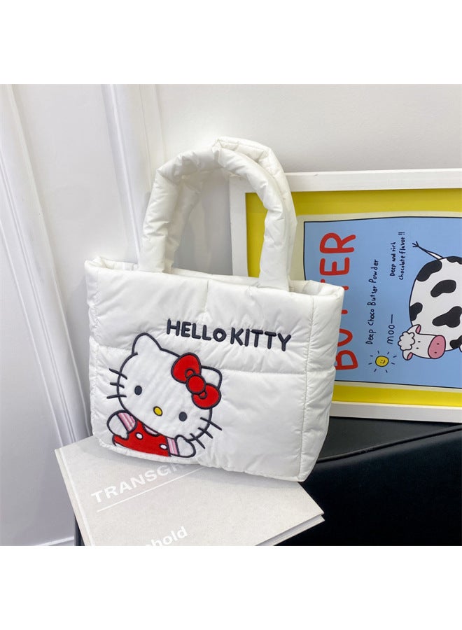 Cartoon Cute Down Cloth Handbag Pacha Dog Shoulder Bag Merlot Kulomite Tote Bag Wholesale-Color:White KT-Height:26*23 - Image 1