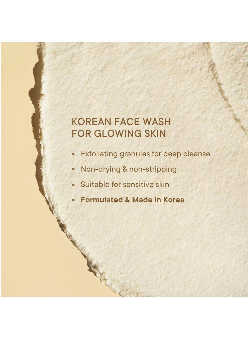 Quench Rice Water Gentle Exfoliation Cream Face Wash  Korean Face Wash for Glowing Skin  Brightens & Hydrates Skin with Aloe Vera & Vitamin E  Made in Korea 100ml - Image 4