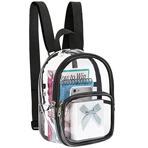 Mossio Clear Bag Stadium Approved, Heavy Duty Small Transparent Backpack For Boys, Girls, Adults Black - Image 1