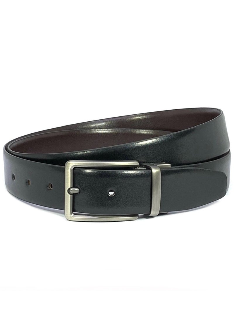 FOCUS Focus Faux Leather Reversible Belt for Men Stylish Formal Belt with Adjustable Buckle – Black & Brown Men's Belt for Formal Wear, Trouser Belt, Gifts for Men  - Image 1