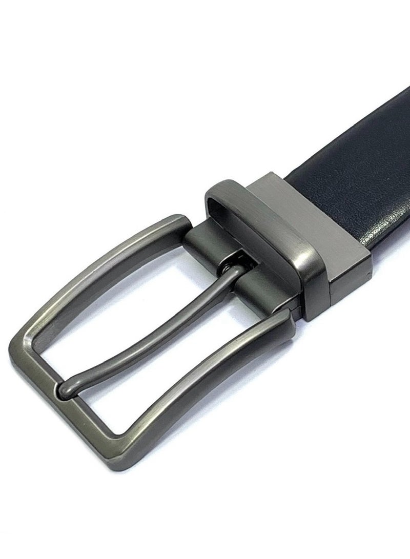 FOCUS Focus Faux Leather Reversible Belt for Men Stylish Formal Belt with Adjustable Buckle – Black & Brown Men's Belt for Formal Wear, Trouser Belt, Gifts for Men  - Image 3