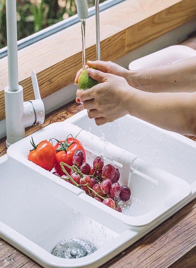 GION Large Extendable & Collapsible Sink Colanders & Strainers Basket Over The Sink, Retractable Dish Drying Rack Kitchen Basket to Wash Vegetables & Fruits (1 Pcs) - Image 1