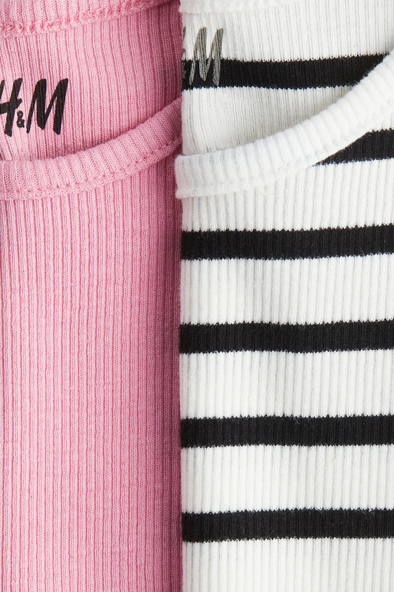 H&M 2-pack ribbed cotton T-shirts
