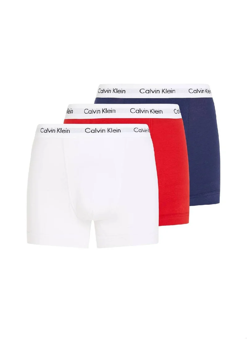 CALVIN KLEIN Men's 3 Pack Trunks - Cotton Stretch, Multicolor