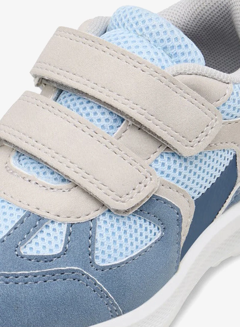 Barefeet Boys Panelled Sneakers with Hook and Loop Closure