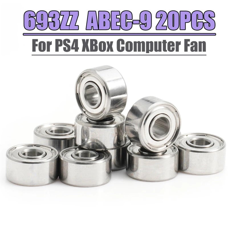 3x8x4 مم 693ZZ كرات محمل 20 قطعة لإصلاح مروحة الكمبيوتر وتبريد العلبة - Image 3