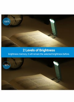 KASTWAVE Book Reading Light, USB Rechargeable Books for in Bed, Blue Blocking, 2 Brightness Levels, LED Clip On Lights with Kids Eye Protection  - Image 3