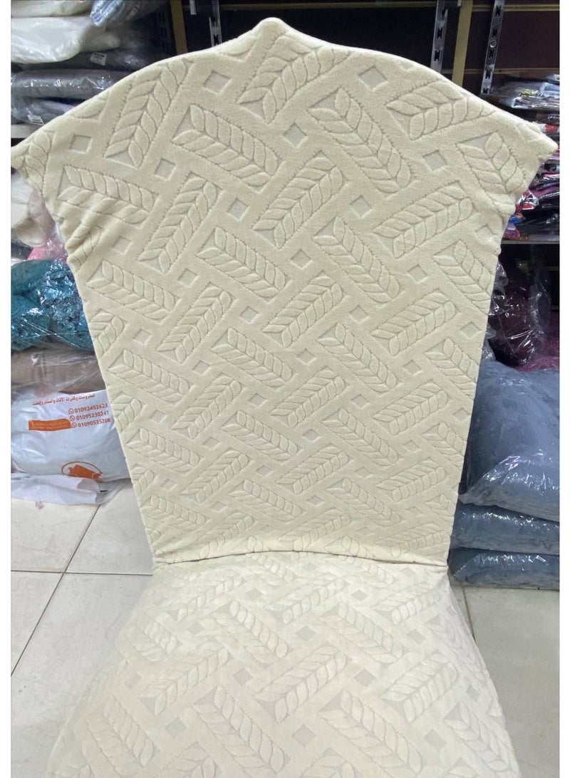 أغطية كراسي طعام جاكار - طقم من 6 كراسي ( بيج ) - Image 5