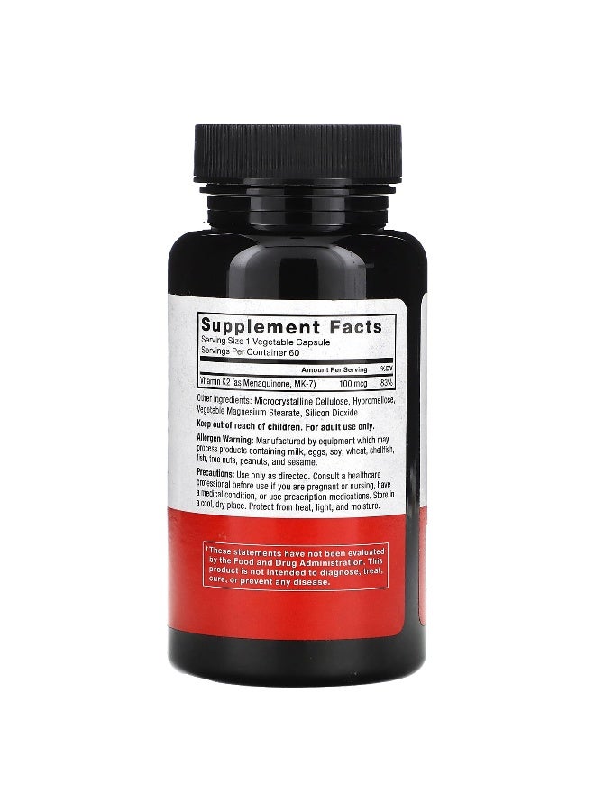 Force Factor, MK-7 Vitamin K2, 100 mcg, 60 Vegetable Capsules (Packaging may vary) - Image 2
