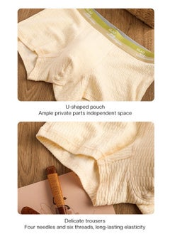 NIBEMINENT Set of 3 Men's 95% Cotton Original Design Boxer Shorts Breathable Friendly Skin Underwear Summer Seamless Medium Waist Briefs Multicolour  - Image 2