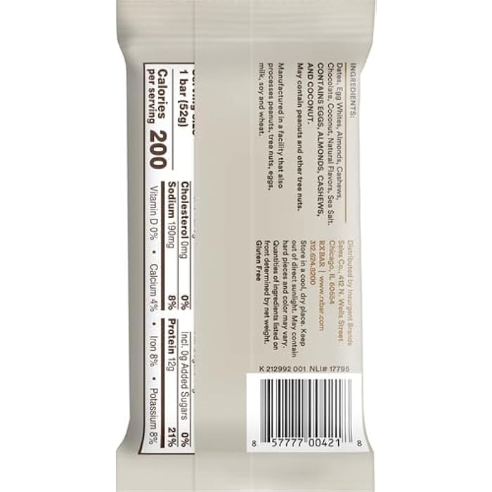 RXBAR بار بروتين Rxbar جوز الهند والشوكولاتة، 1.8 أونصة - Image 3