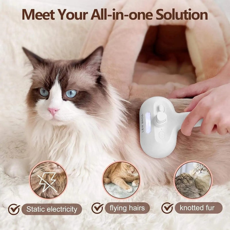Bluejw Eco-Friendly Steamy Cat Brush for Shedding - Self Cleaning Pet Hair Removal Comb - Gentle Brushes for Cats & Dogs - Image 5