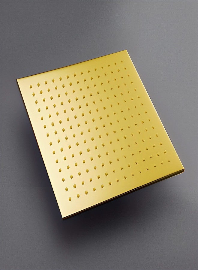 CARNIVAL Heavy 12x12" Inch GOLD Overhead Ceiling Shower Head | Stainless Steel 304 Rainfall GOLD Shower Head For Bathroom | Premuim PVD Finish WIthout Arm (Gold, Stainless Steel) - Image 1