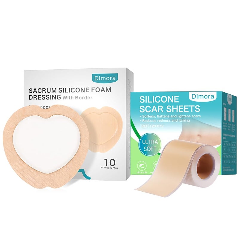 Dimora 10 Pack Wound Dressing  Silicone Scar Sheets - Image 1