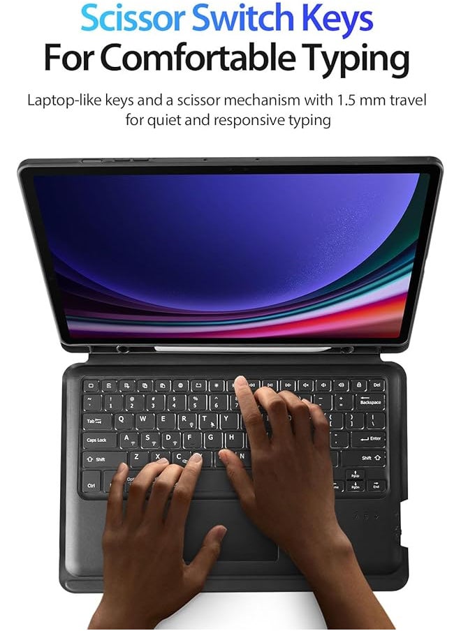 erorex - Trackpad Keyboard Compatible With Samsung Galaxy Tab S10 Plus Tab S10+ 12.4 Inch 2024 Detachable Magic Keyboard Case With Pencil Holder For Tab S10+ - Image 1