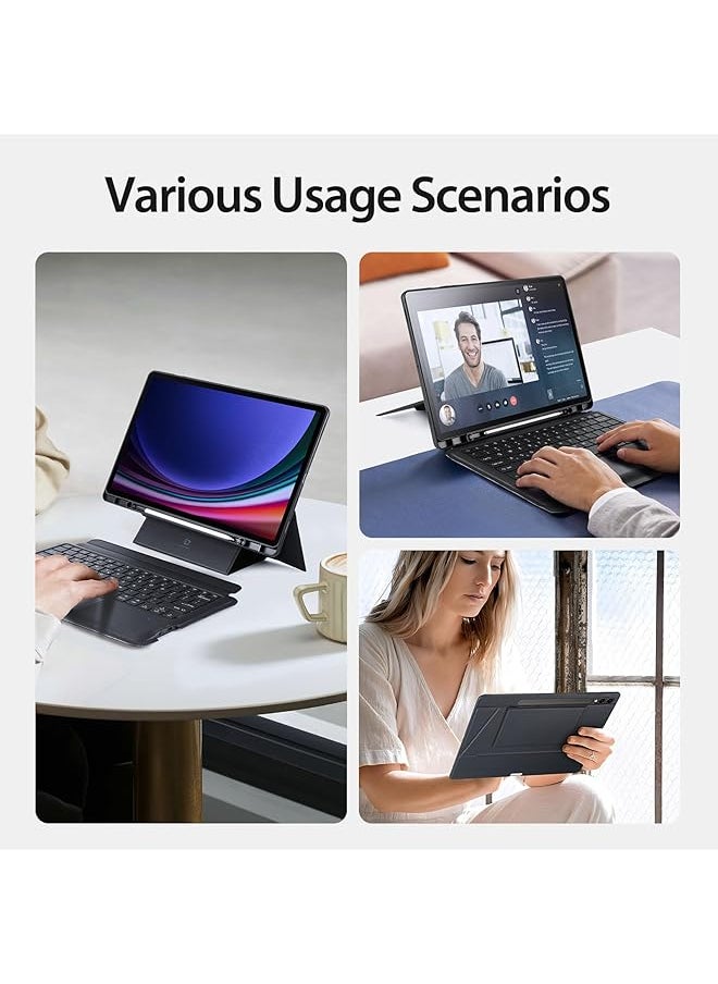 erorex - Trackpad Keyboard Compatible With Samsung Galaxy Tab S10 Plus Tab S10+ 12.4 Inch 2024 Detachable Magic Keyboard Case With Pencil Holder For Tab S10+ - Image 1