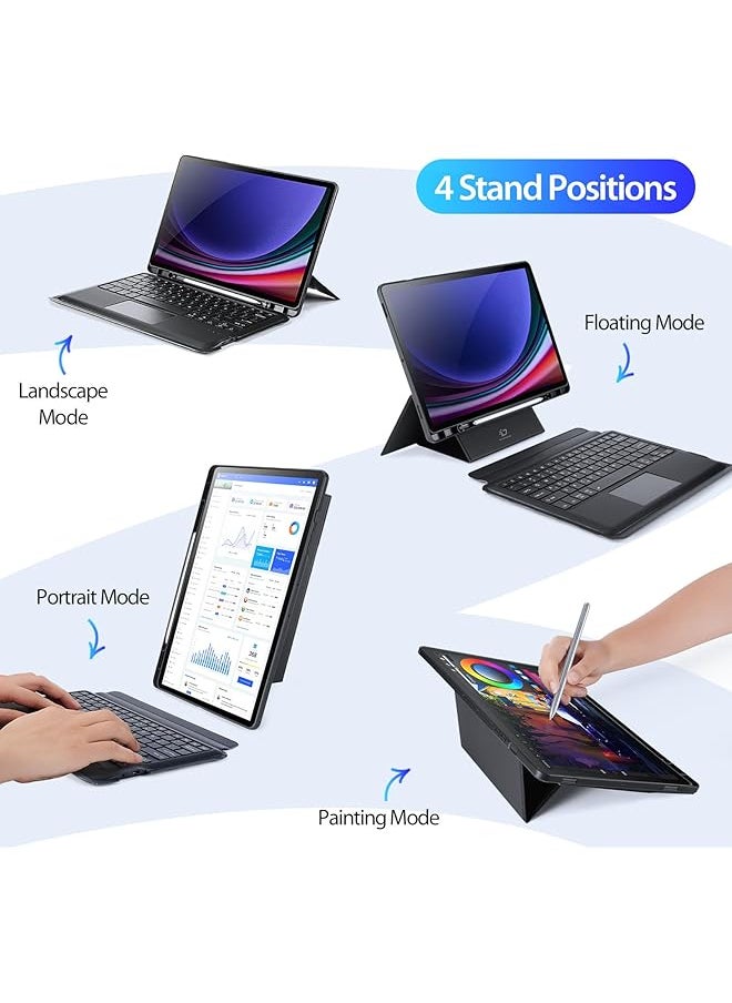 erorex - Trackpad Keyboard Compatible With Samsung Galaxy Tab S10 Plus Tab S10+ 12.4 Inch 2024 Detachable Magic Keyboard Case With Pencil Holder For Tab S10+ - Image 1