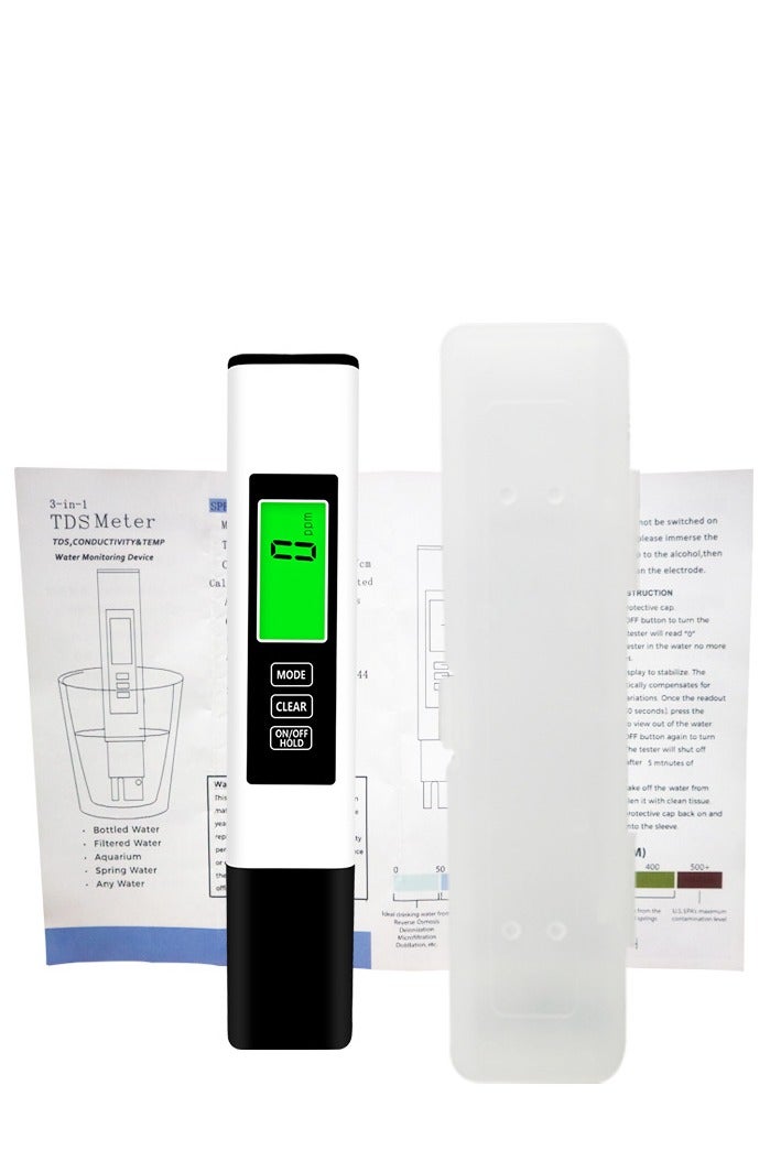 Two-color backlight TDS water quality test pen Three-in-one EC water quality test TDS pen - Image 1