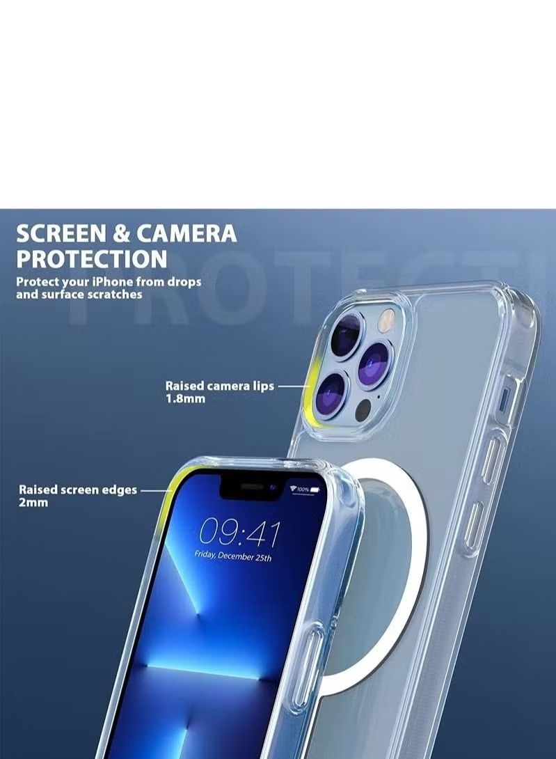 Zaboon iPhone 14 Pro cover  Clear Magnetic Case for Compatible Wireless Chager, Screen & Camera Protection Shockproof cover - Image 2