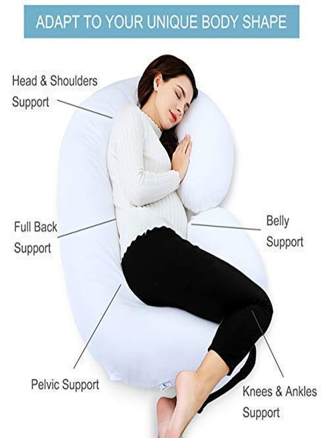 Pexmoon Pillow Mommy Premium Full Body C Shaped Maternity/Feeding/Nursing/Pregnancy Pillow for Pregnant Women Made of 100% Cotton with Pillow Zippered Cover (Purple) - Image 2