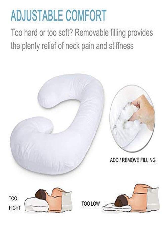 Pexmoon Pillow Mommy Premium Full Body C Shaped Maternity/Feeding/Nursing/Pregnancy Pillow for Pregnant Women Made of 100% Cotton with Pillow Zippered Cover (Purple) - Image 3