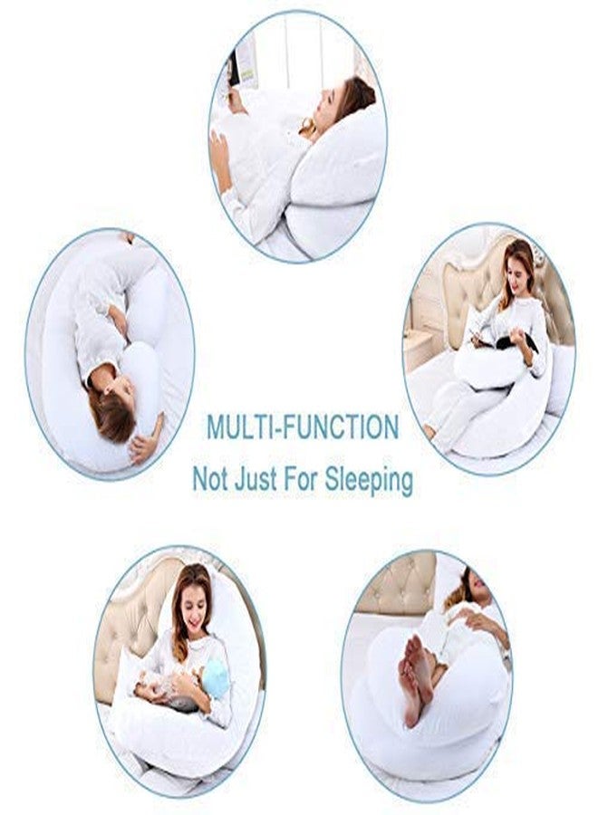 Pexmoon Pillow Mommy Premium Full Body C Shaped Maternity/Feeding/Nursing/Pregnancy Pillow for Pregnant Women Made of 100% Cotton with Pillow Zippered Cover (Purple) - Image 4